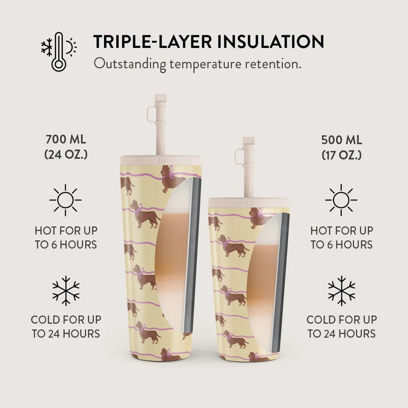 Burga  Burga Always Late 700ml Travel Mug Flap & Straw Set Lid Combo – BPA-Free Stainless Steel, Triple-Layer Insulated, Leak-Resistant, Premium Printed Design – Hot & Cold Drinks  | Best Price UAE
